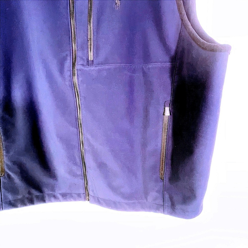 Polo Ralph Lauren Softshell Vest Men's 2X XXL Pony Blue Full Zip Fleece Lined - Picture 2 of 9